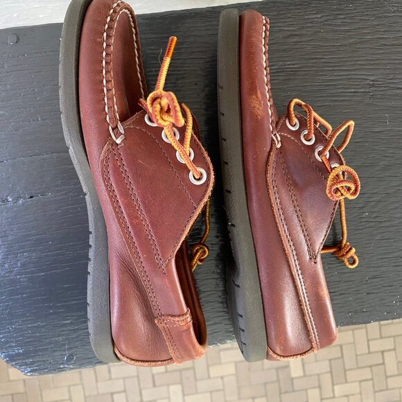 LL Bean Blucher Mocs 5 brown leather - Picture 9 of 12